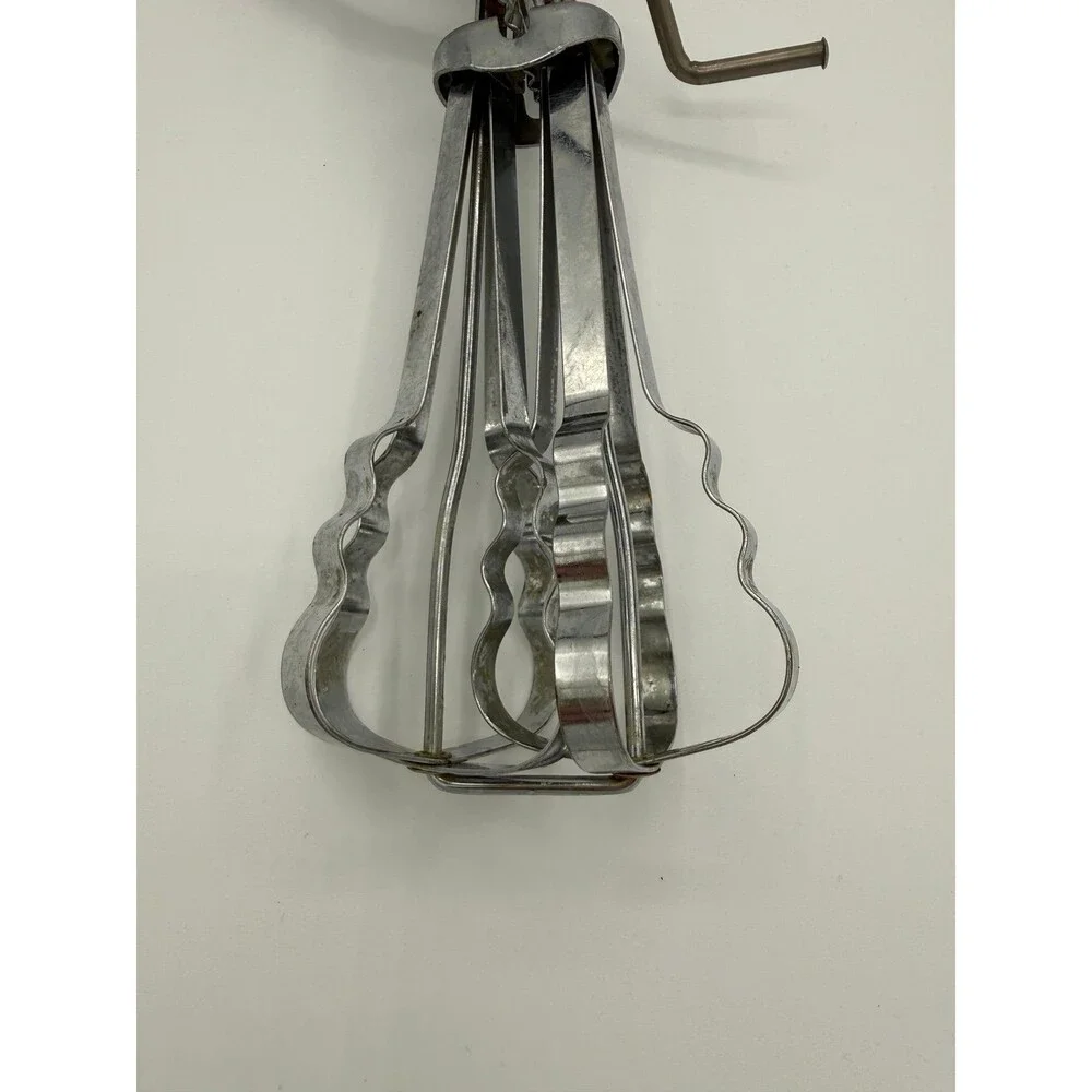 Vintage EKCO Super Speed Hand Crank Egg Beater Mixer Metal Tested Working